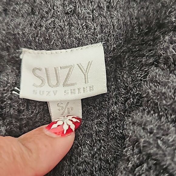 Suzy Shier Button-Down Long Sleeves Knitted Cardigan Sweater Gray Small - Picture 6 of 16